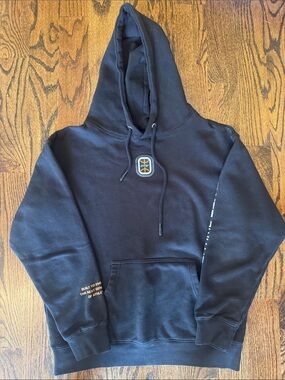 Overtime Black Hooded Sweatshirt with Logo
